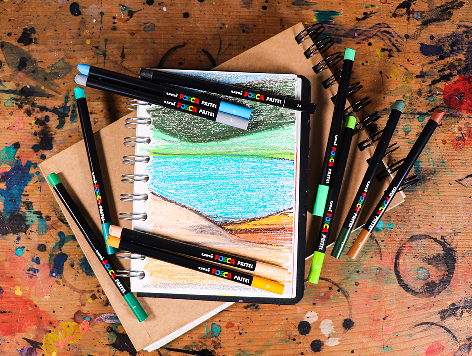 Create amazing tonal drawings with new POSCA Pencil and Pastel sets -  uni-ball Germany